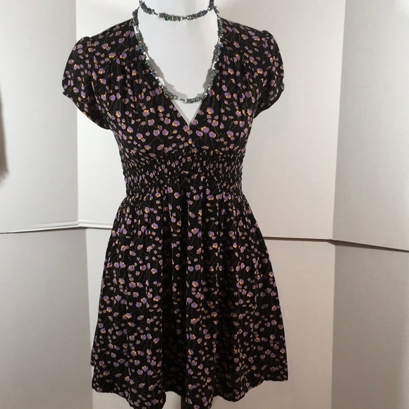 black floral dress short sleeve